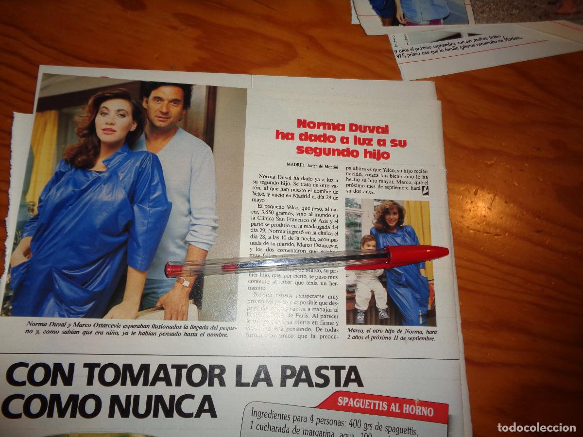 Coleccionismo de revistas: RECORTE : NACE EL 2&ordm; HIJO DE NORMA DUVAL. LECTURAS, JUNIO 1986
