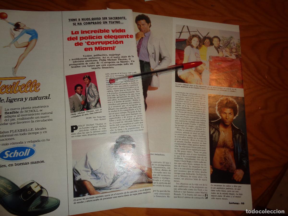 Coleccionismo de revistas: RECORTE : LA INCREIBLE VIDA DE PHILIP MICHAEL THOMAS, DE CORRUPCION EN MIAMI. LECTURAS, JUNIO 1986