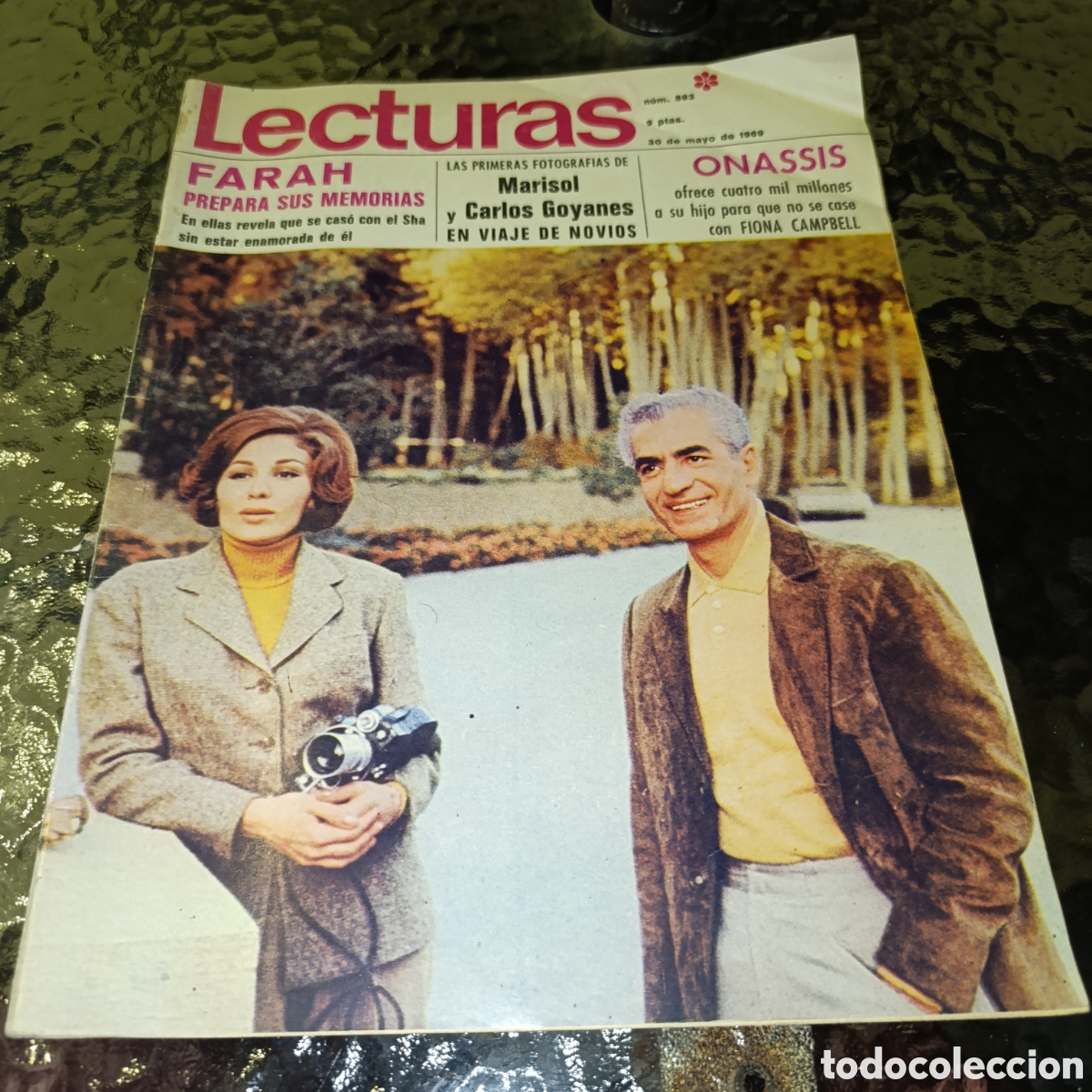 Coleccionismo de revistas: Farah Diba,Onassis,revista Lecturas, n&uacute;mero 893, publicada el 30 de mayo de 1969.