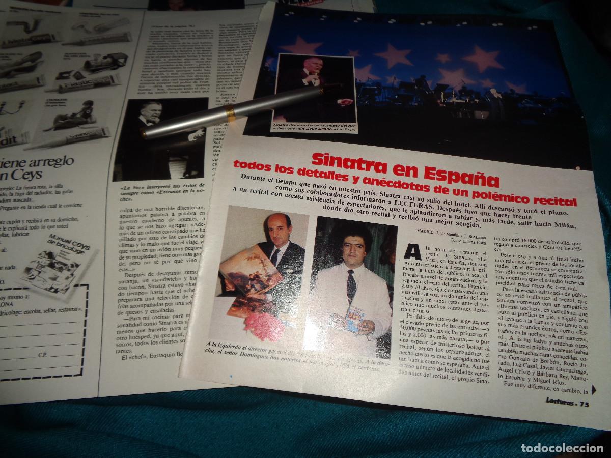 Coleccionismo de revistas: RECORTE : FRANK SINATRA, EN ESPA&Ntilde;A. DETALLES Y ANECDOTAS. LECTURAS, OCTBRE 1986