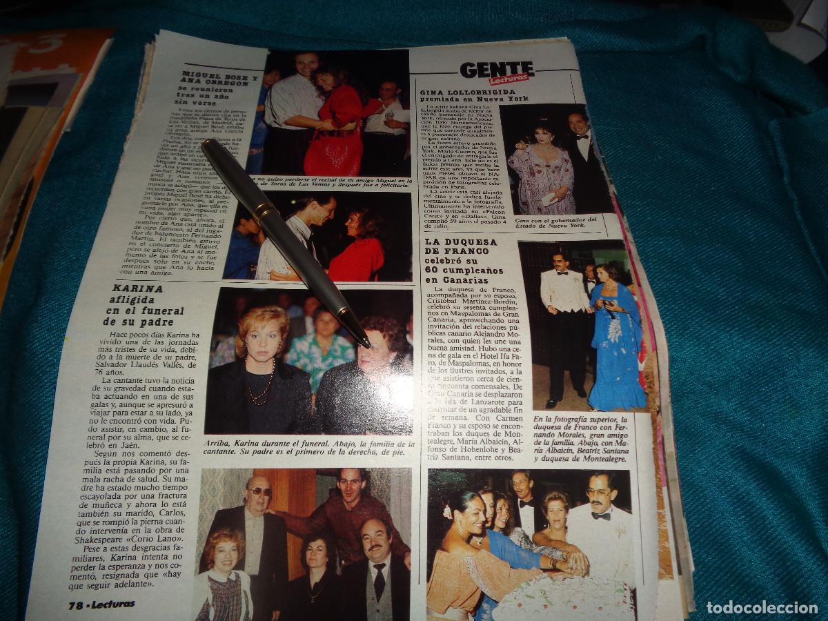 Coleccionismo de revistas: RECORTE : ANA OBREGON Y MIGUEL BOSE, SE REUNEN TRAS UN A&Ntilde;OS SIN VERSE. LECTURAS, OCTBRE 1986