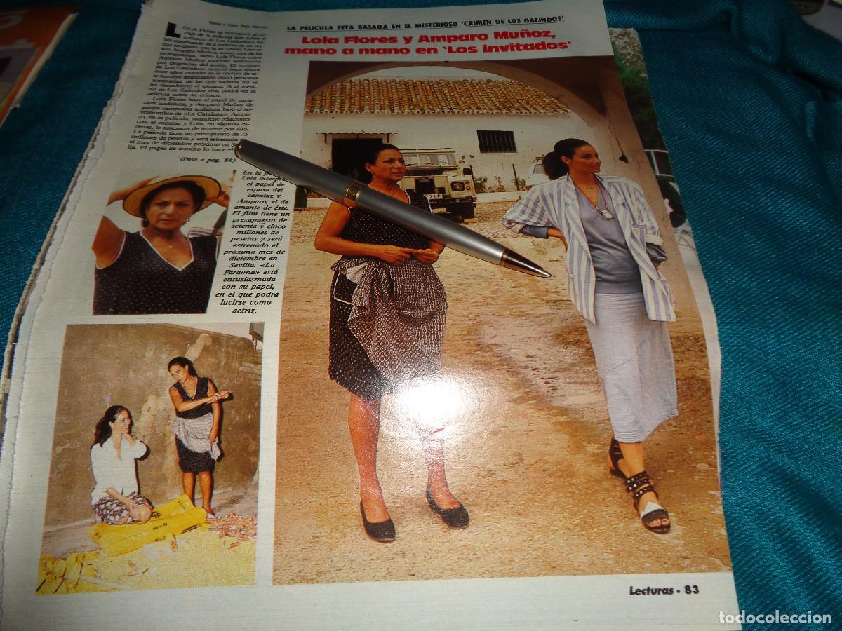 Coleccionismo de revistas: RECORTE : AMPARO MU&Ntilde;OZ Y LOLA FLORES, EN PELICULA &rdquo; EL CRIMEN DE LOS GALINDOS. LECTURAS, OCTBRE 1986