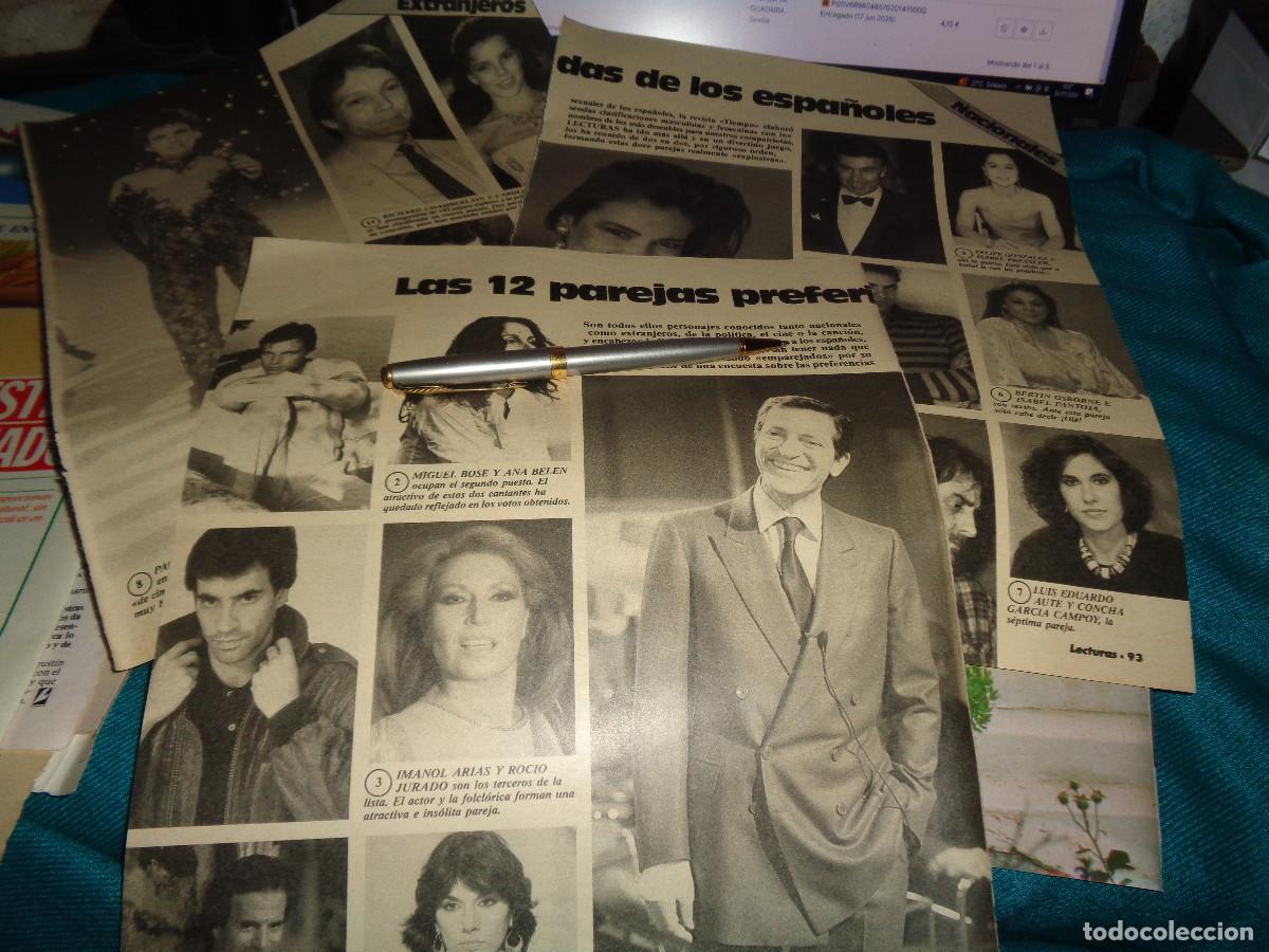 Coleccionismo de revistas: RECORTE : LAS 12 PAREJAS PREFERIDAS DE LOS ESPA&Ntilde;OLES : ANA OBREGON, ROCIO.... LECTURAS, OCTBRE 1986