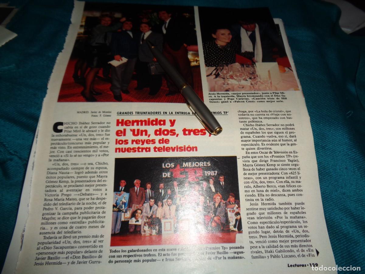 Coleccionismo de revistas: RECORTE : HERMIDA Y EL UN, DOS, TRES....LOS REYES DE LA TELEVISION. LECTURAS, MARZO 1988
