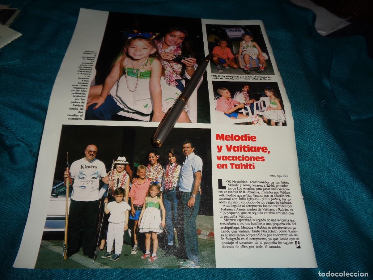 Coleccionismo de revistas: RECORTE : VAITIARE Y MELODIE, VACACIONES EN TAHITI. LECTURAS, MARZO 1988
