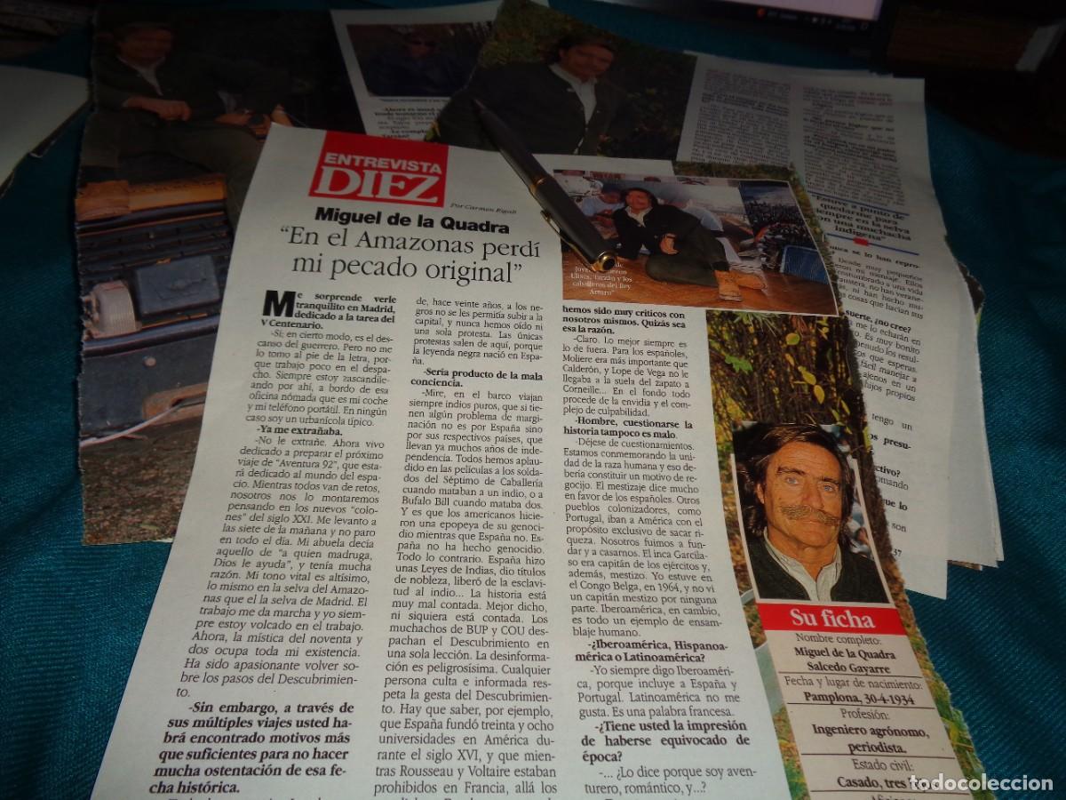 Coleccionismo de revistas: RECORTE : ENTREVISTA A MIGUEL DE LA CUADRA SALCEDO. DIEZ MINUTOS, FBRO 1992