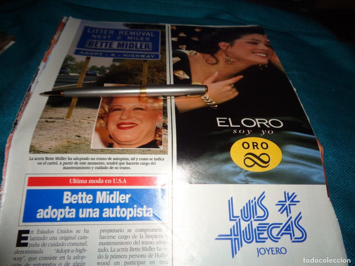 Coleccionismo de revistas: RECORTE : BETTE MIDLER, ADOPTA UNA AUTOPISTA. DIEZ MINUTOS, FBRO 1992