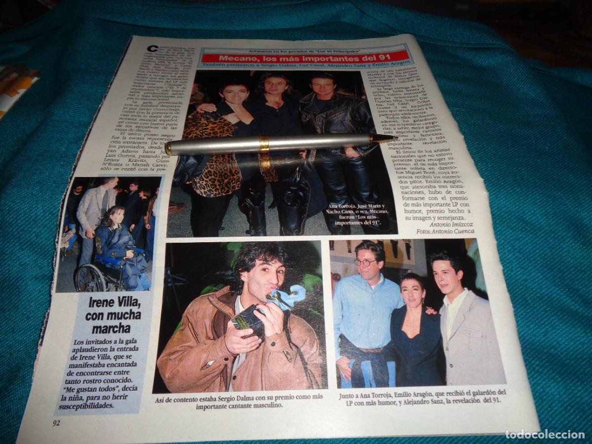 Coleccionismo de revistas: RECORTE : MECANO, LOS MAS IMPORTANTES DEL 91. DIEZ MINUTOS, FBRO 1992