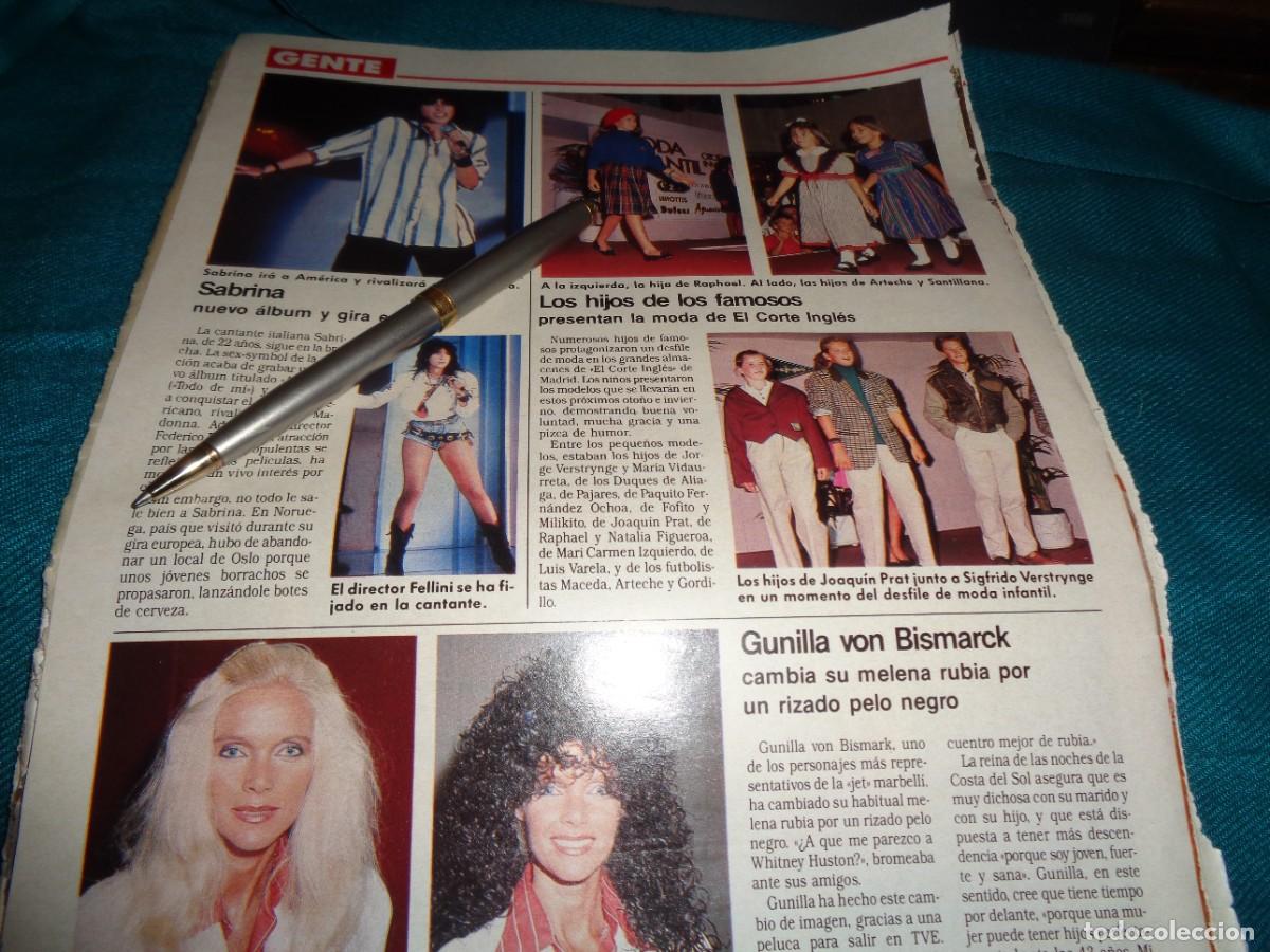 Coleccionismo de revistas: RECORTE : SABRINA, NUEVO ALBUM Y GIRA. LECTURAS, SPTBRE 1988