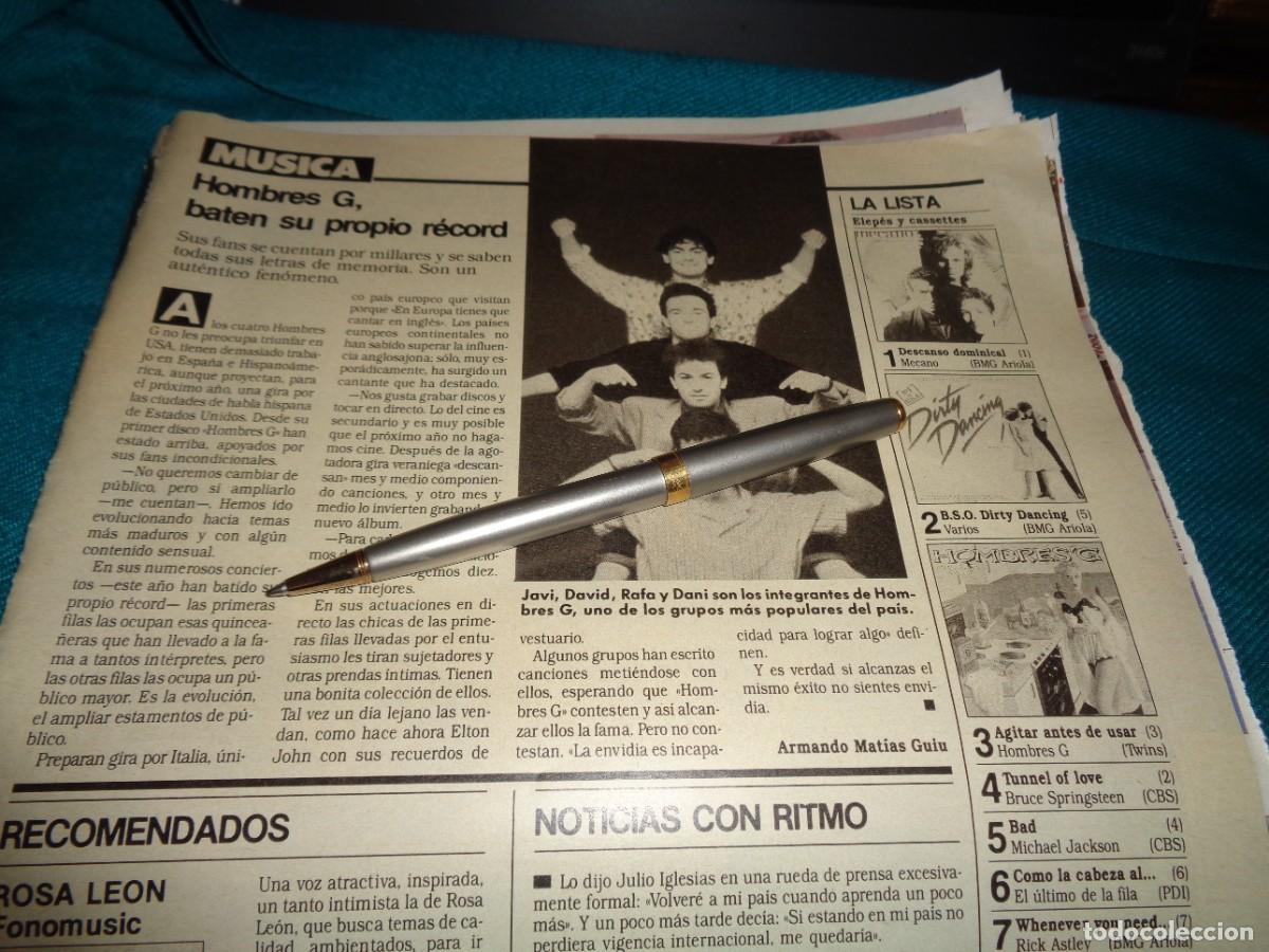 Coleccionismo de revistas: RECORTE : HOMBRES G., BATEN SU RECORD. LECTURAS, SPTBRE 1988
