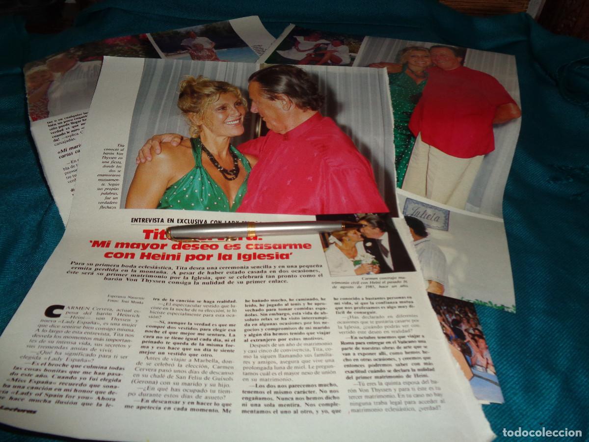 Coleccionismo de revistas: RECORTE : CARMEN CERVERA, QUIERE CASARSE POR LA IGLESIA CON EL BARON. LECTURAS, SPTMBRE 1986