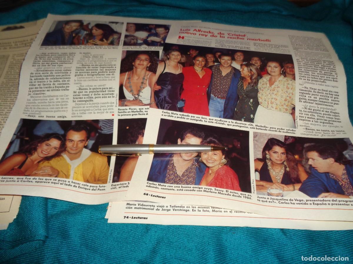 Coleccionismo de revistas: RECORTE : VICKY LARRAZ, MASSIEL, LUIS ALFREDO... EN LA NOCHE MARBELLI. LECTURAS, JULIO 1990