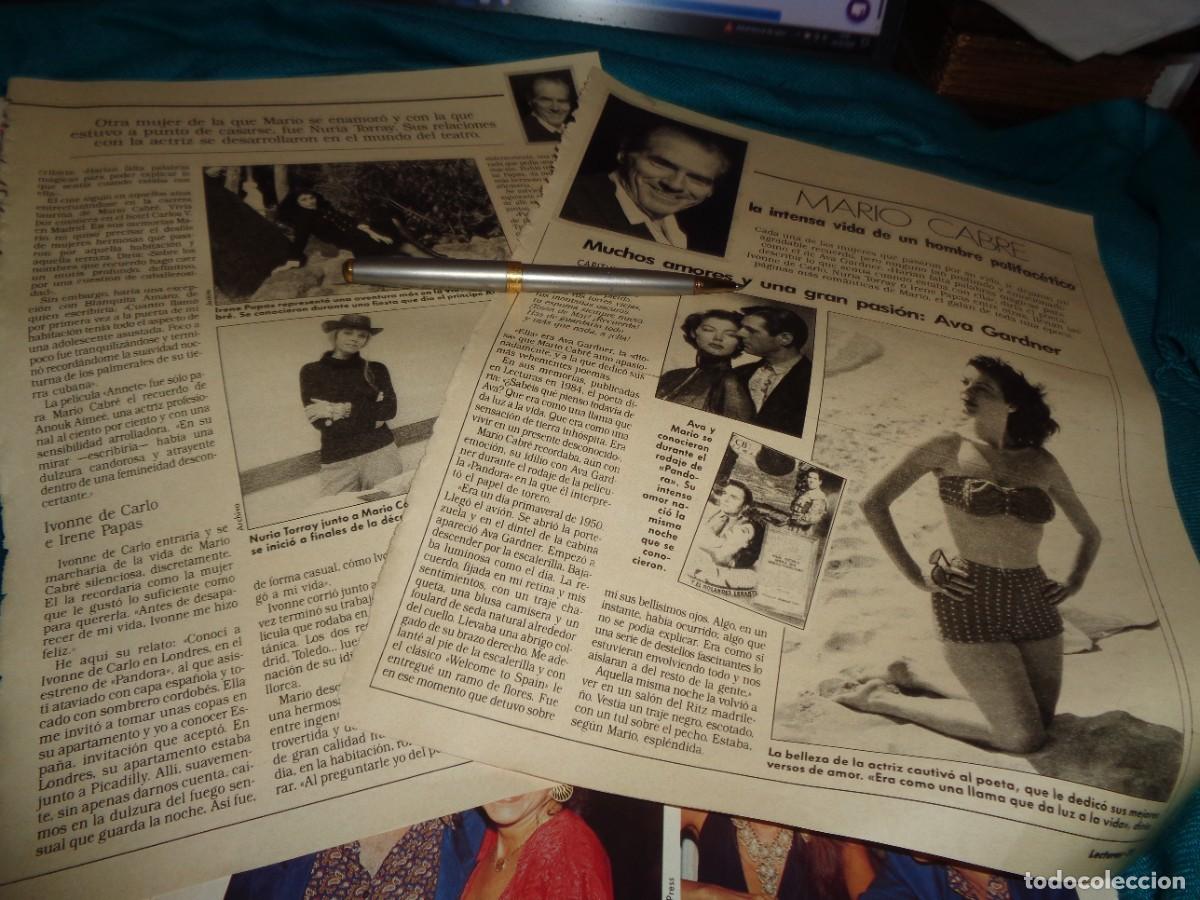 Coleccionismo de revistas: RECORTE : MARIO CABR&Eacute;. CAPT II : AVA GARDNER. LECTURAS, JULIO 1990