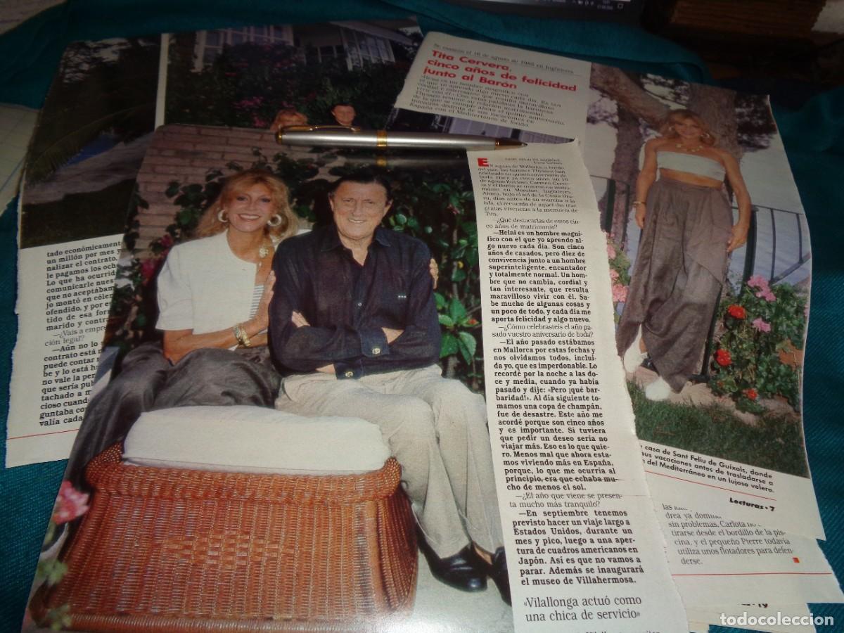 Coleccionismo de revistas: RECORTE : CARMEN CERVERA, 5 A&Ntilde;OS DE FELICIDAD CON EL BARON. LECTURAS, AGTO 1990
