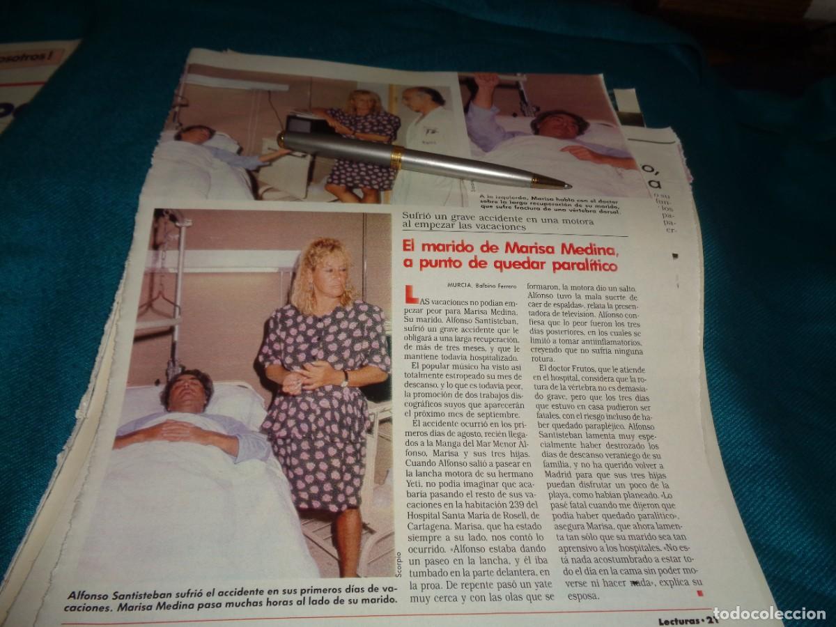 Coleccionismo de revistas: RECORTE : ALFONSO SANTISTEBAN, GRAVE ACCIDENTE. MARISA MEDINA. LECTURAS, AGTO 1990