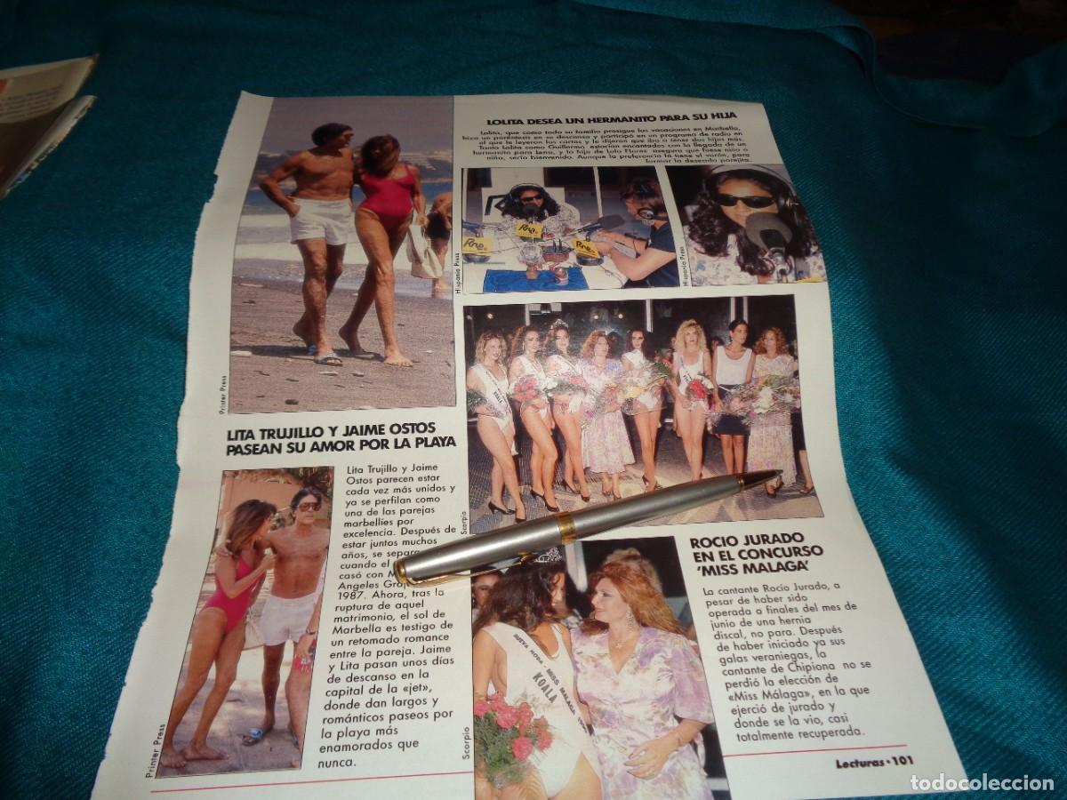 Coleccionismo de revistas: RECORTE : ROCIO JURADO, EN EL CONCURSO MISS MALAGA. LECTURAS, AGTO 1990