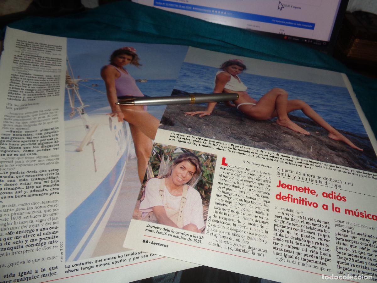 Coleccionismo de revistas: RECORTE : JEANETTE, ADIOS DEFINITIVO A LA MUSICA. LECTURAS, SEPTBR 1990