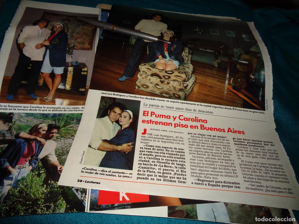 Coleccionismo de revistas: RECORTE : jOSE lUIS RODRIGUEZ, &rdquo;EL PUMA&rdquo; Y CAROLINA, ESTRENAN PISO. LECTURAS, NVBR 1990