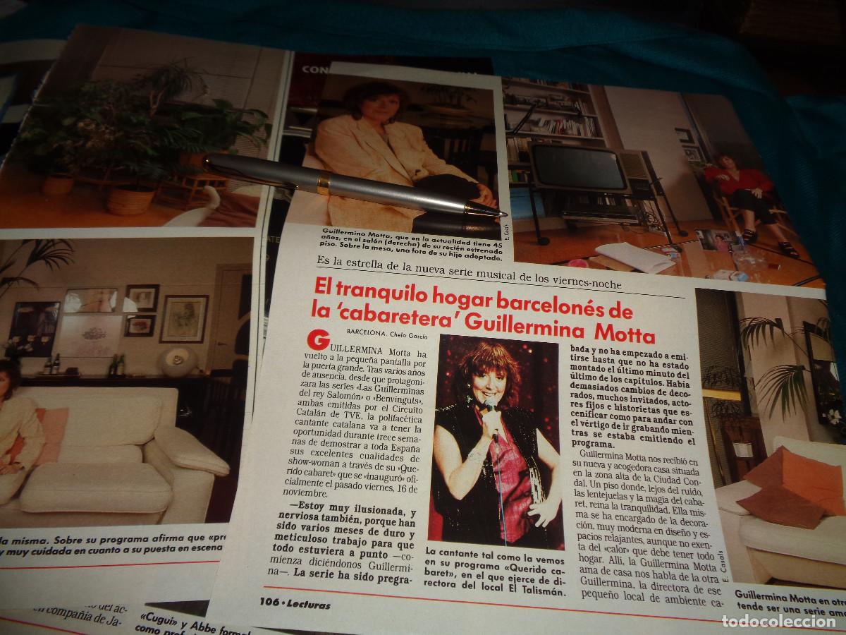 Coleccionismo de revistas: RECORTE : GUILLERMINA MOTTA, EN SU HOGAR BARCELONES. LECTURAS, NVBR 1990