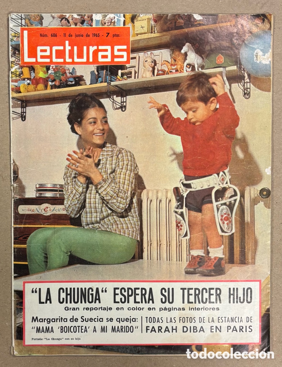Coleccionismo de revistas: LECTURAS N&deg; 686 (1965). LA CHUNGA, LOS BRINCOS, MARGARITA DE SUECIA, FARAH DIBA, JANET LEIGH