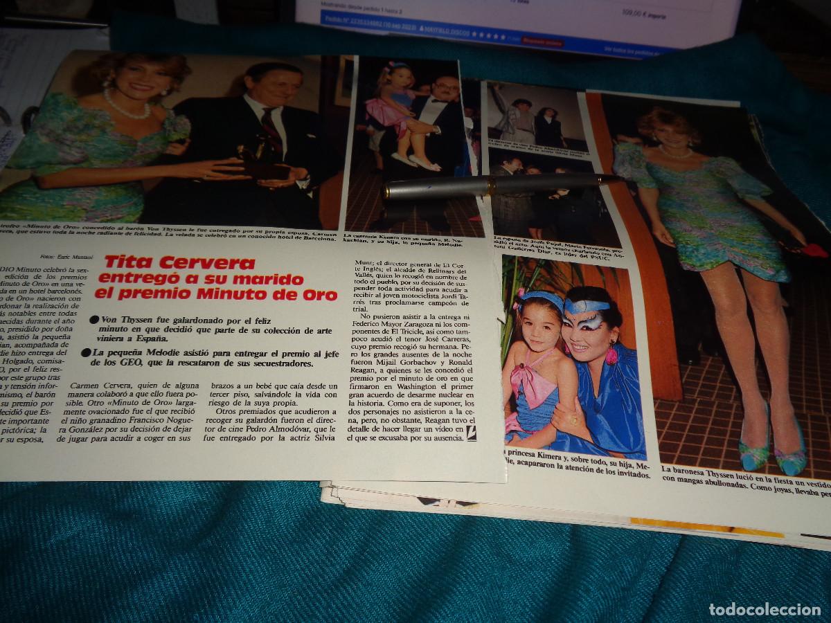 Coleccionismo de revistas: RECORTE : CARMEN CERVERA, ENTREGA A SU MARIDO PREMIO. KIMERA. LECTURAS, JUNIO 1988