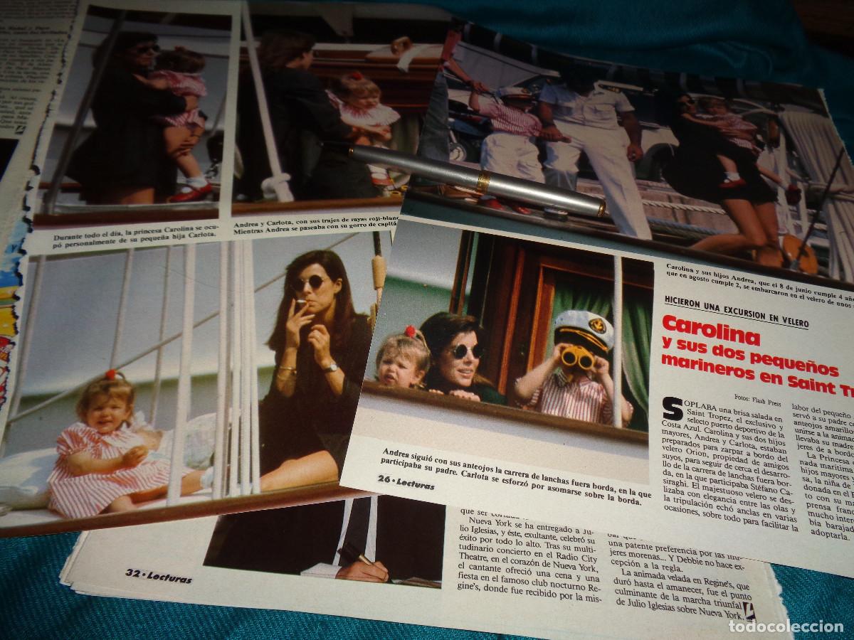 Coleccionismo de revistas: RECORTE : CAROLINA DE MONACO CON SUS 2 HIJOS EN SAINT TROPEZ. LECTURAS, JUNIO 1988