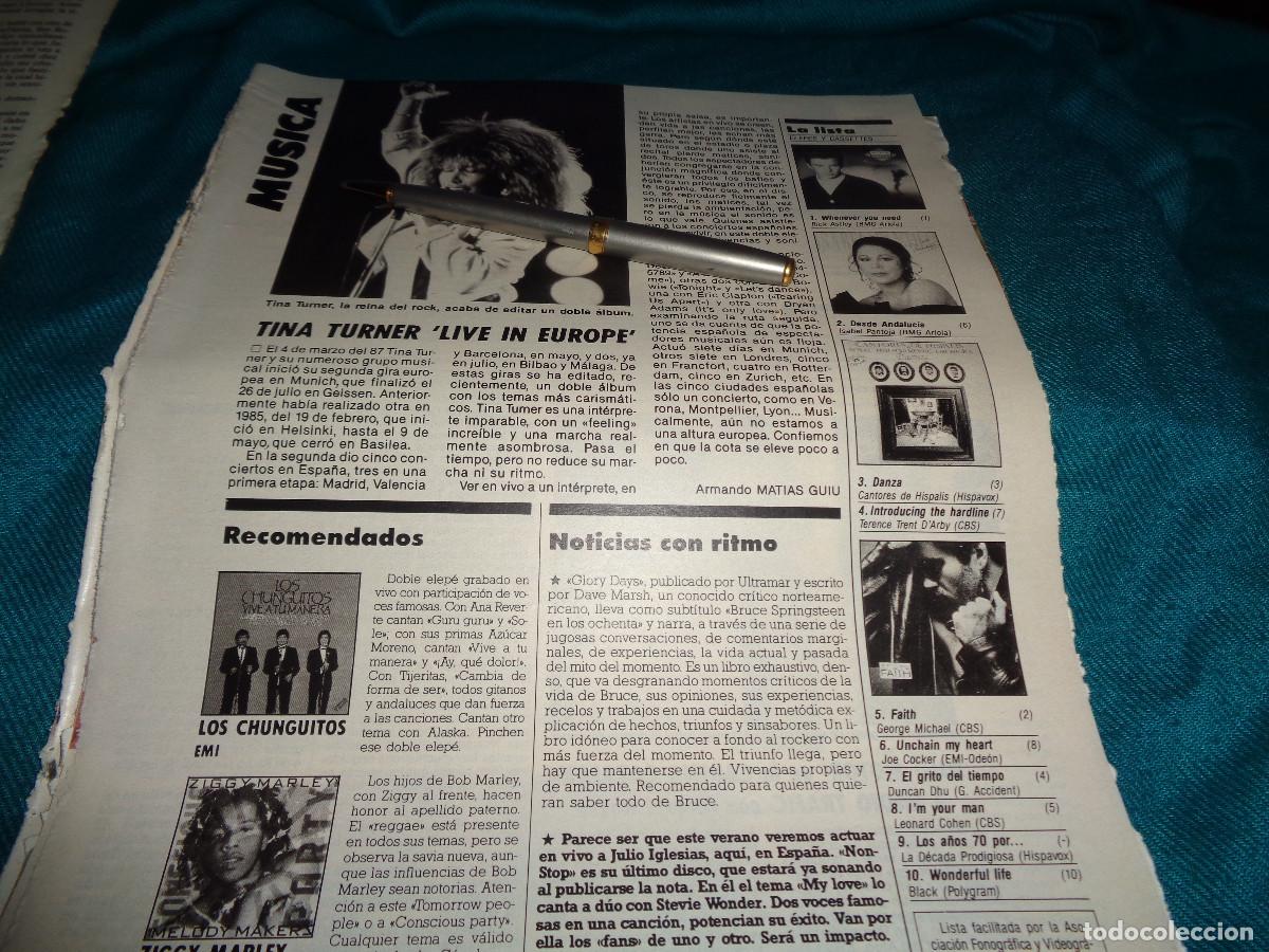 Sammeln von Zeitschriften: RECORTE : TINA TURNER, LIVE IN EUROPE. LECTURAS, JUNIO 1988