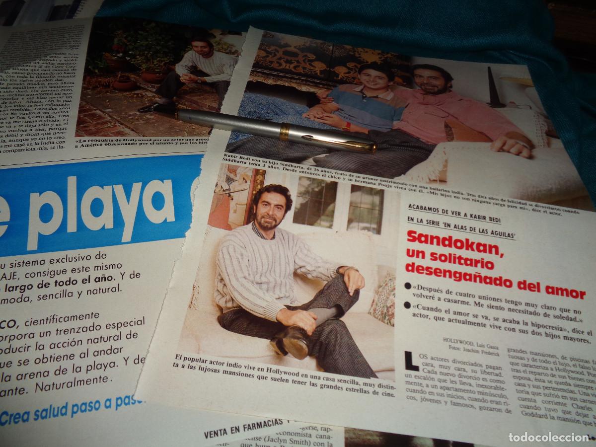 Coleccionismo de revistas: RECORTE : KADIR BEDIR, &rdquo; SANDOKAN&rdquo;, CON SU HIJO. LECTURAS, JUNIO 1988