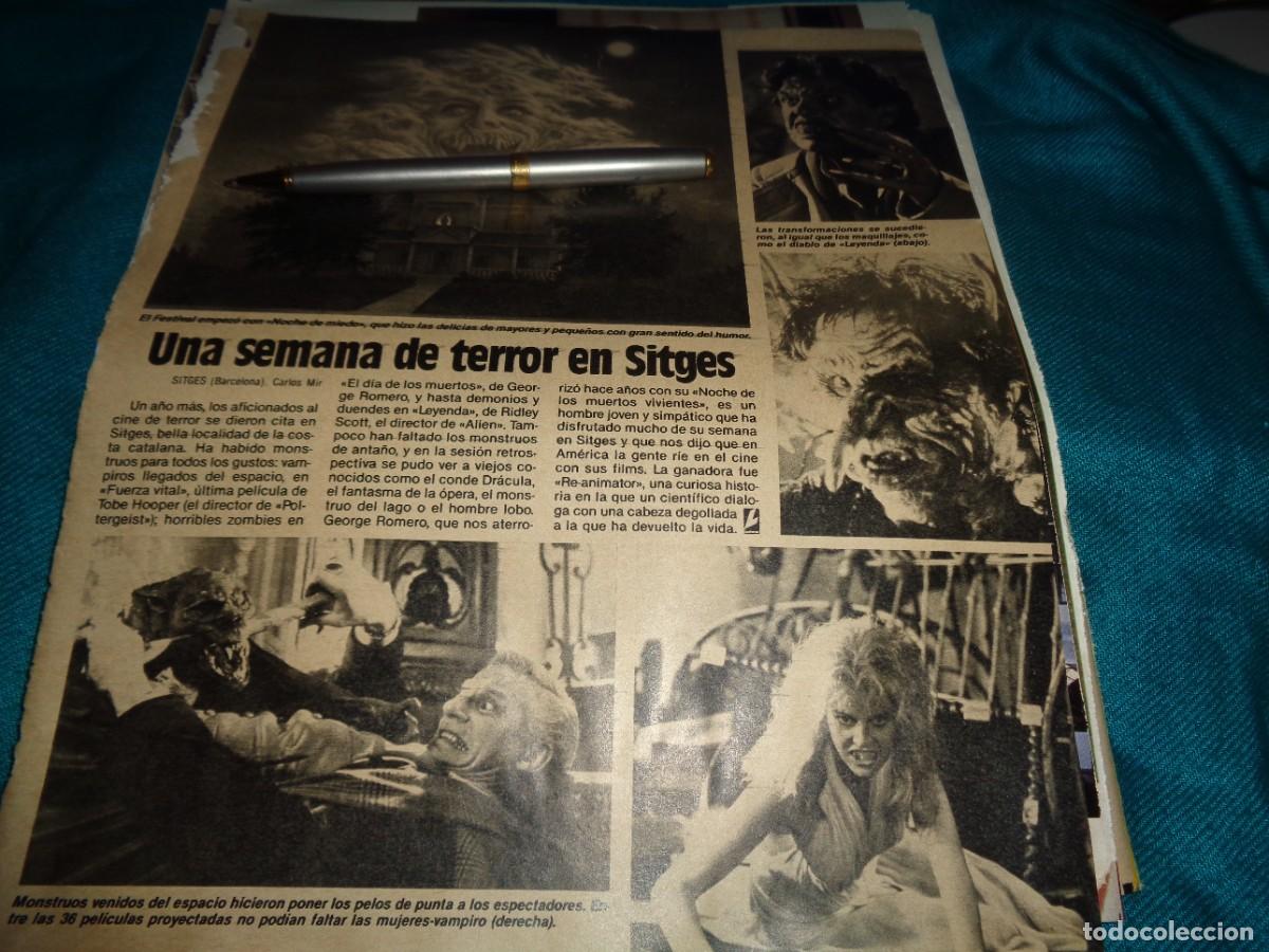 Coleccionismo de revistas: RECORTE : SEMANA DE CINE DE TERROR EN SITGES. LECTURAS NVBRE 1985