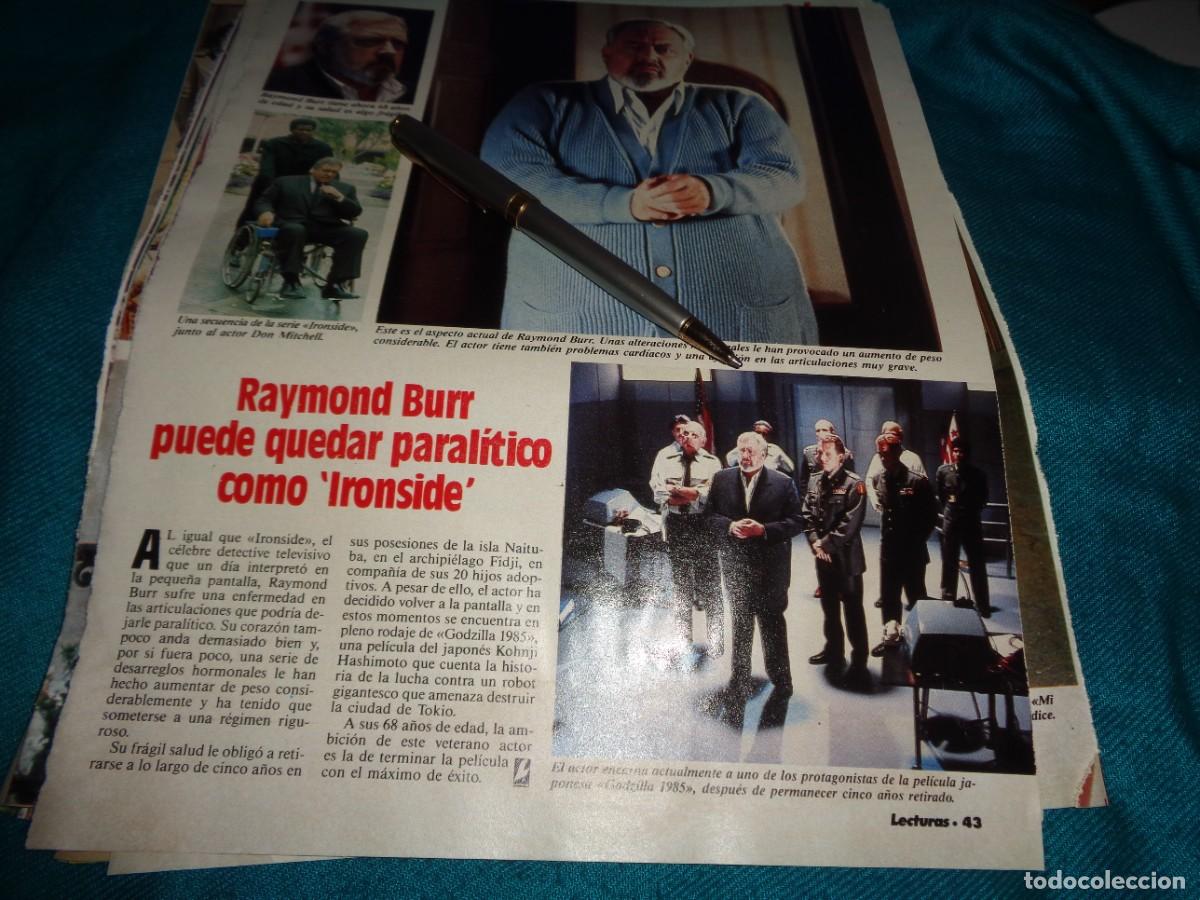 Coleccionismo de revistas: RECORTE : RAYMOND BURR, PUEDE QUEDAR PARALITICO. LECTURAS NVBRE 1985