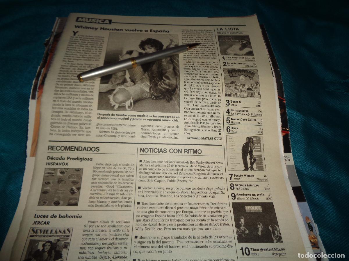 Coleccionismo de revistas: RECORTE : WHITNEY HOUSTON, VUELVE A ESPA&Ntilde;A. LECTURAS, FBRO 1991