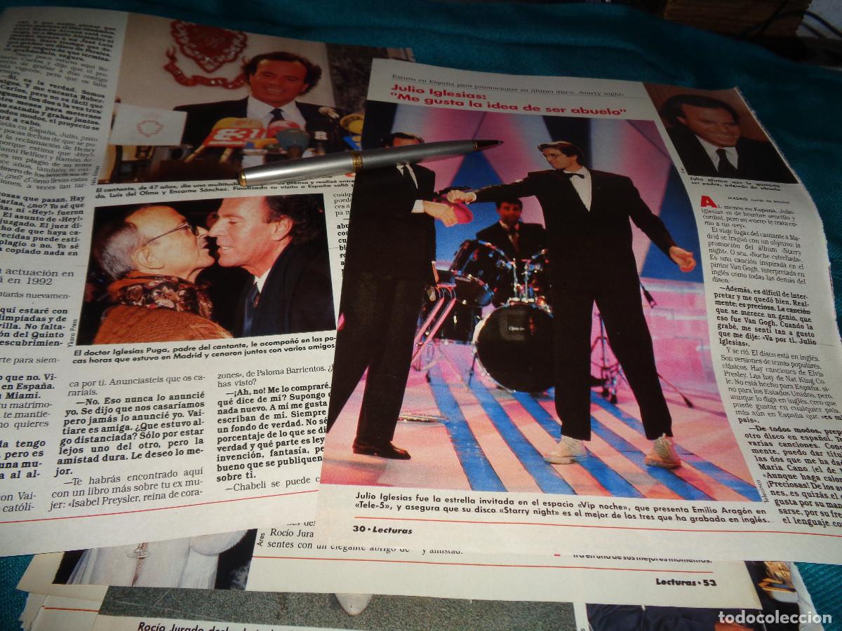 Coleccionismo de revistas: RECORTE : A JULIO IGLESIAS LE GUSTA LA IDEA DE SER ABUELO. LECTURAS, FBRO 1991