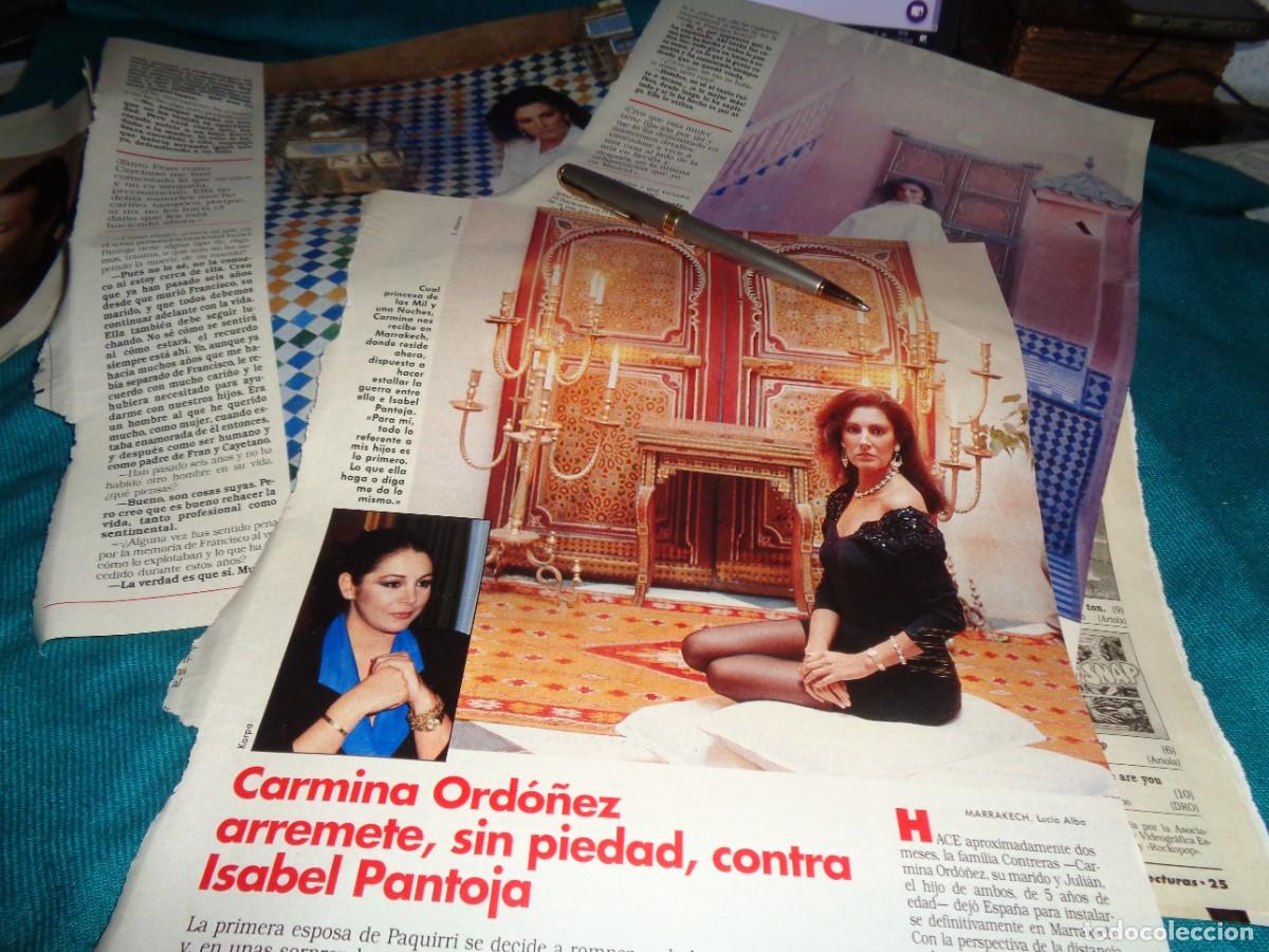 Coleccionismo de revistas: RECORTE : CARMINA ORDO&Ntilde;EZ, ARREMETE SIN PIEDAD CONTRA ISABEL PANTOJA. LECTURAS, FBRO 1991