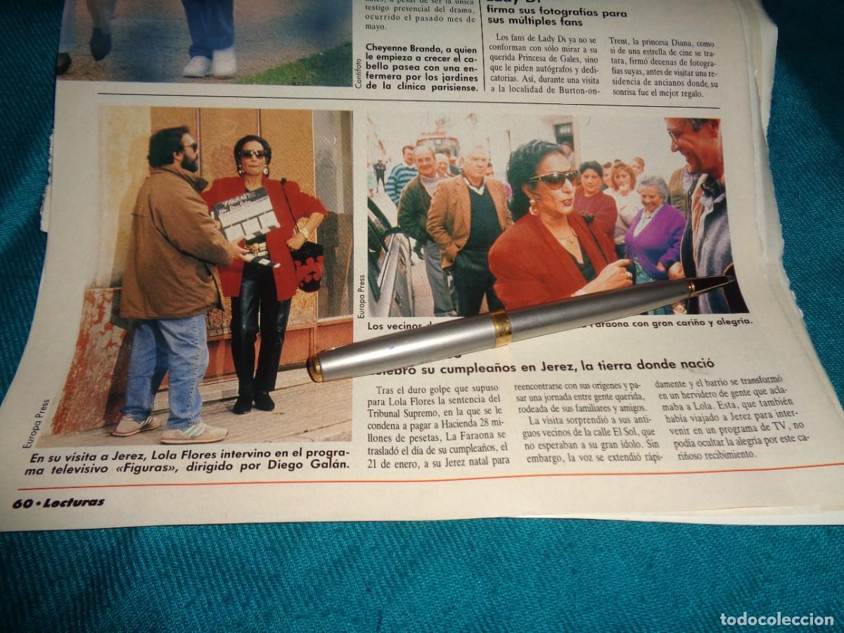 Coleccionismo de revistas: RECORTE : LOLA FLORES, CELEBRA SU CUMPLEA&Ntilde;OS EN JEREZ. LECTURAS, FBRO 1991
