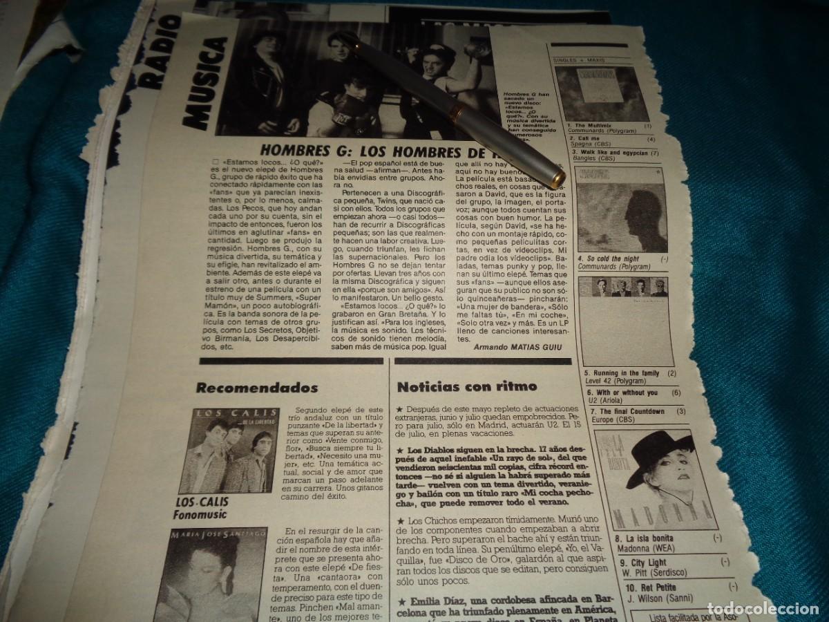 Coleccionismo de revistas: RECORTE : HOMBRES G : LOS HOMBRES DE HOY. LECTURAS, JUNIO 1987