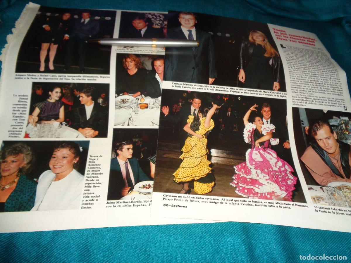 Coleccionismo de revistas: RECORTE : AMPARO MU&Ntilde;OZ, JUNCAL RIVERO... EN LA FIESTA DEL FINO TIO MATEO. LECTURAS, JUNIO 1987