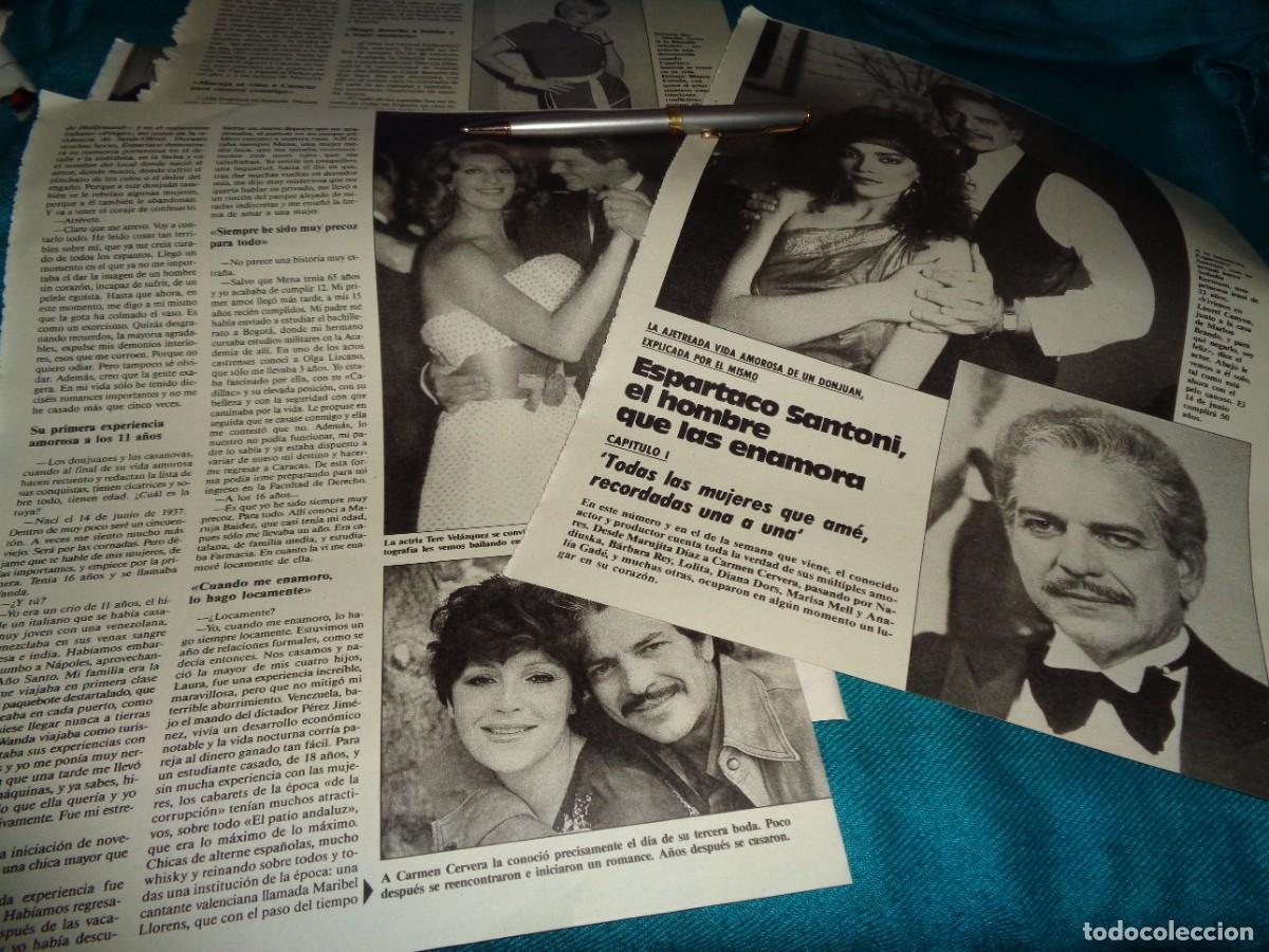 Coleccionismo de revistas: RECORTE : ESPARTACO SANTONI, CAP.1 : CARMEN CERVERA, BARBARA REY, BLANCA ESTRA. LECTURAS, JUNIO 1987