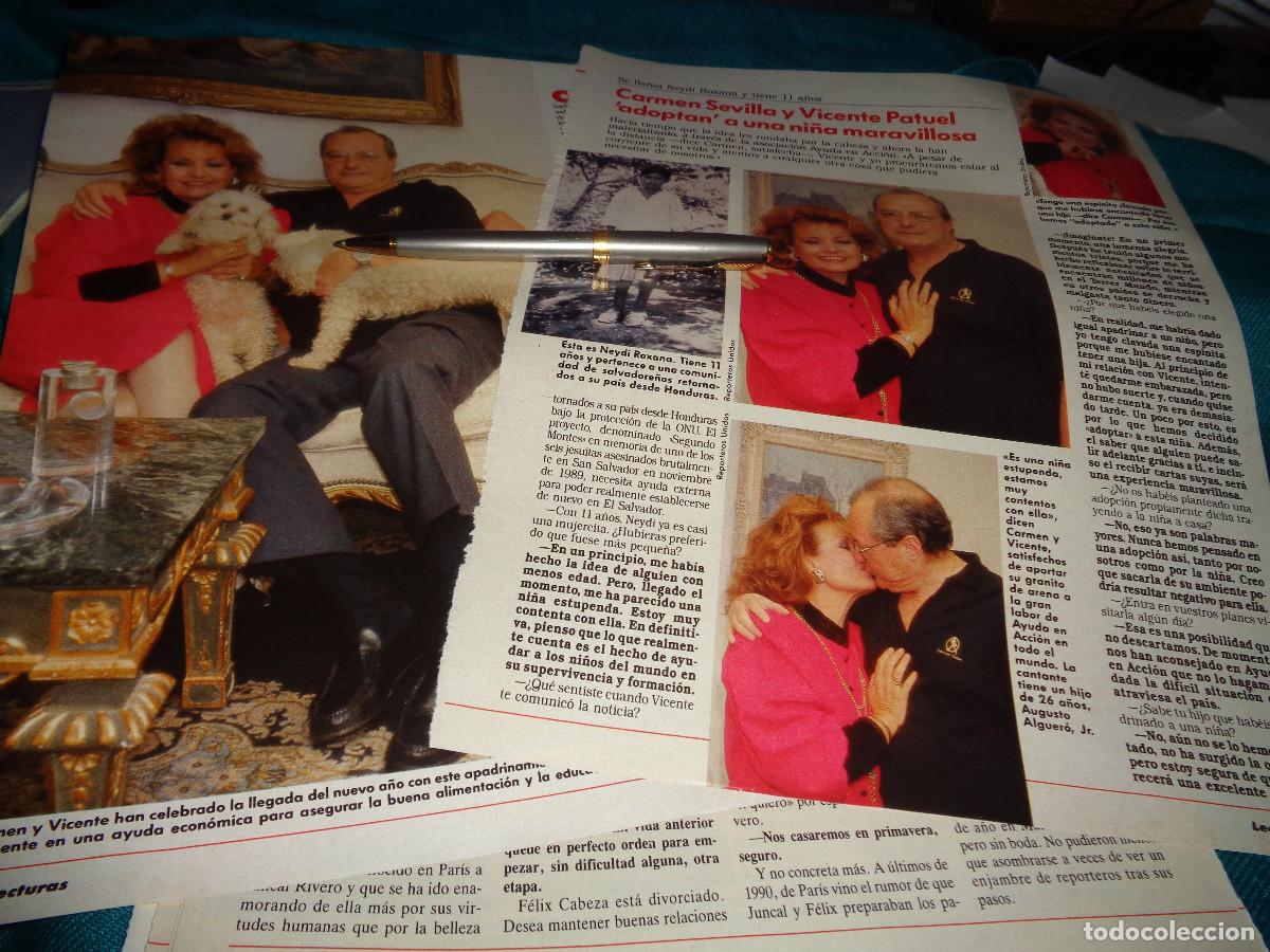 Coleccionismo de revistas: RECORTE : CARMEN SEVILLA Y VICENTE PATUEL, ADOPTAN UNA NI&Ntilde;A EN HONDURAS. LECTURAS, ENERO 1991