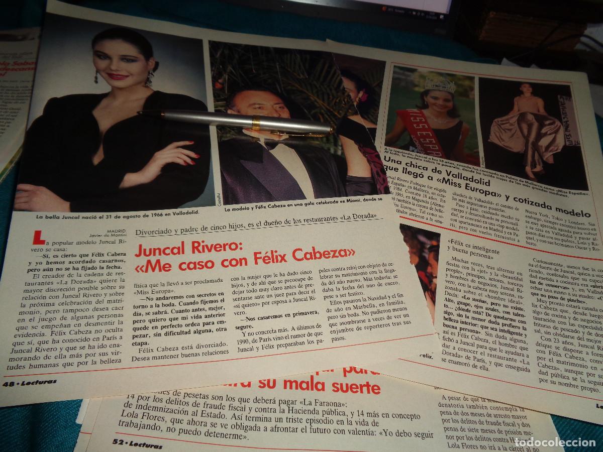 Coleccionismo de revistas: RECORTE : JUNCAL RIVERO, MISS EUROPA, SE CASA CON FELIX CABEZA. LECTURAS, ENERO 1991