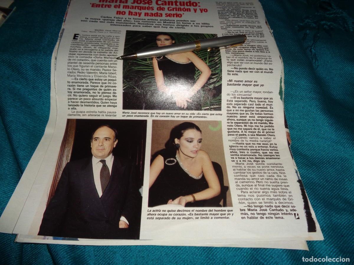 Coleccionismo de revistas: RECORTE : MARIA JOSE CANTUDO, DESMIENTE RELACION CON MARQUES DE GRI&Ntilde;ON. LECTURAS, OCTBRE 1985