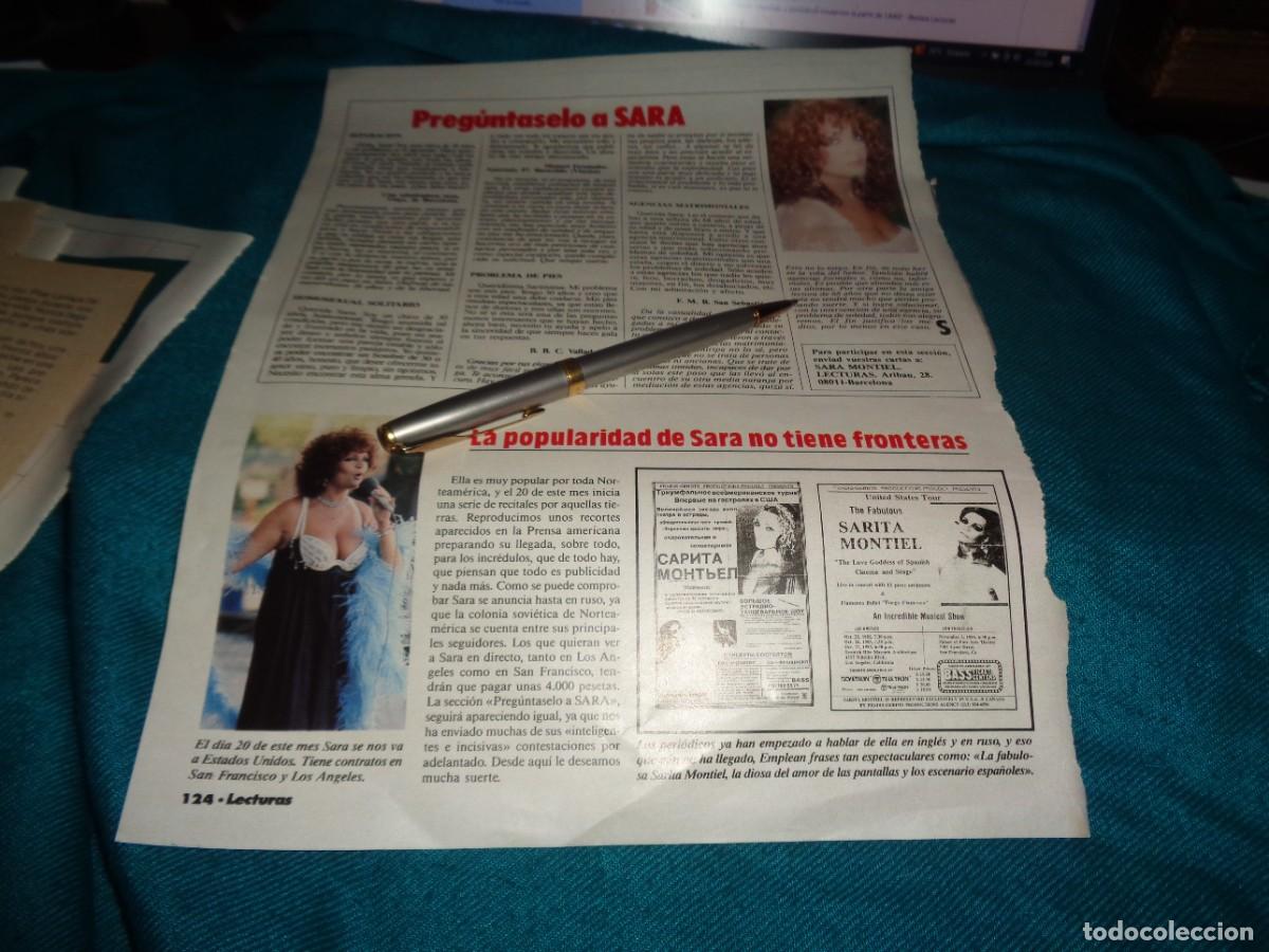 Coleccionismo de revistas: RECORTE : PREGUNTASELO A SARA. SARA MONTIEL, NO TIENE FRONTERAS. LECTURAS, OCTBRE 1985