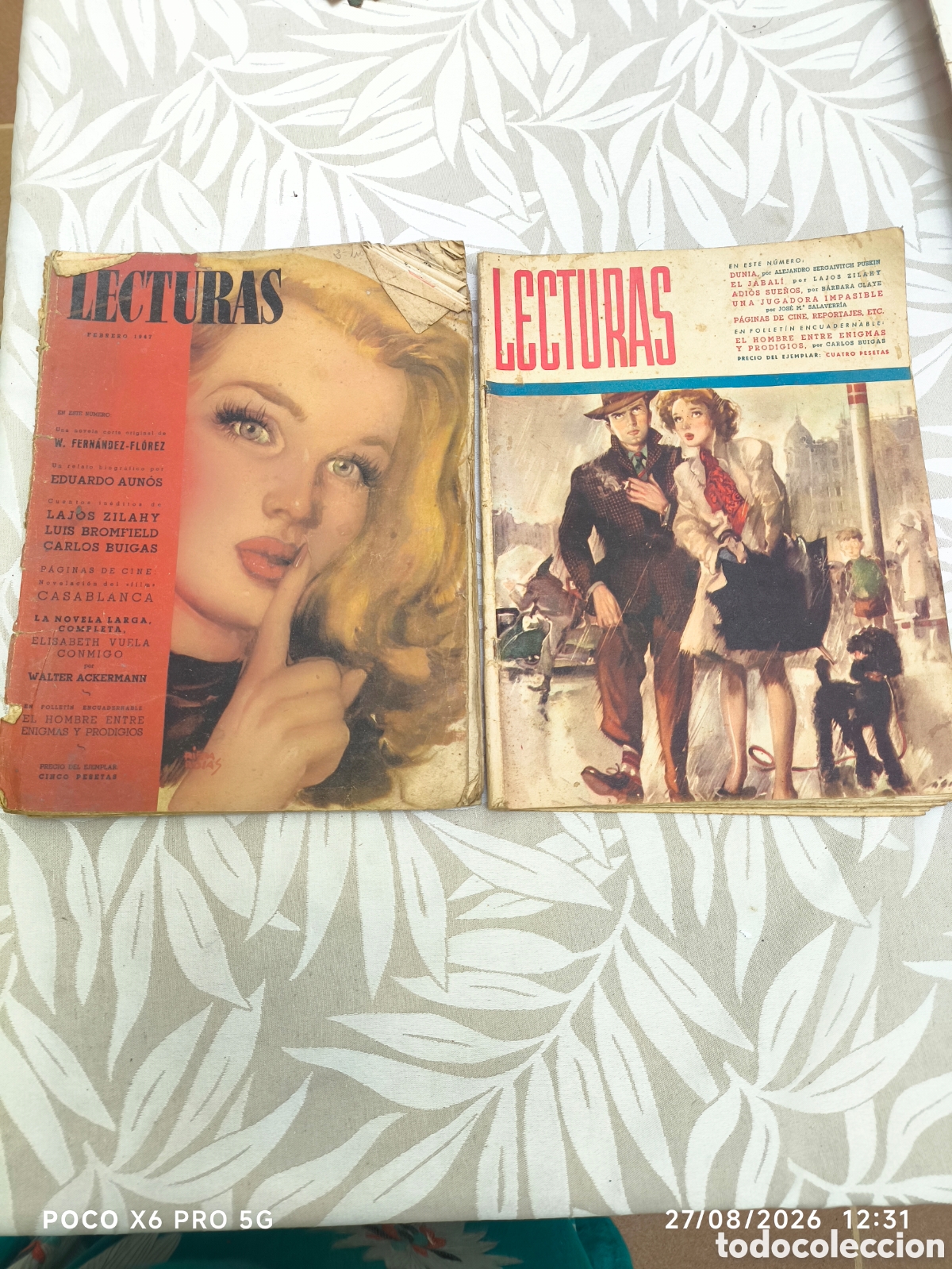 Coleccionismo de revistas: lote que incluye dos ejemplares hist&oacute;ricos de la revista Lecturas correspondientes a la d&eacute;cada de 19