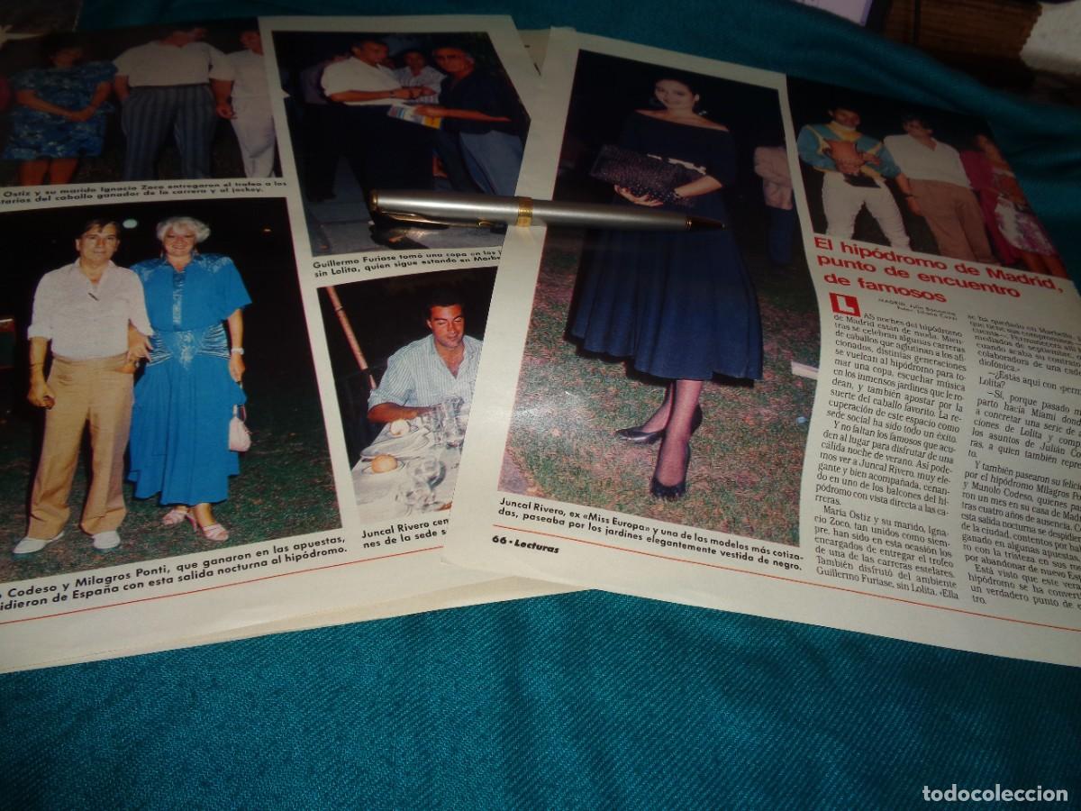 Collectionnisme de Magazines: RECORTE : JUNCAL RIVERO, EN EL HIPODROMO DE MADRID. LECTURAS, SPTMBRE 1988