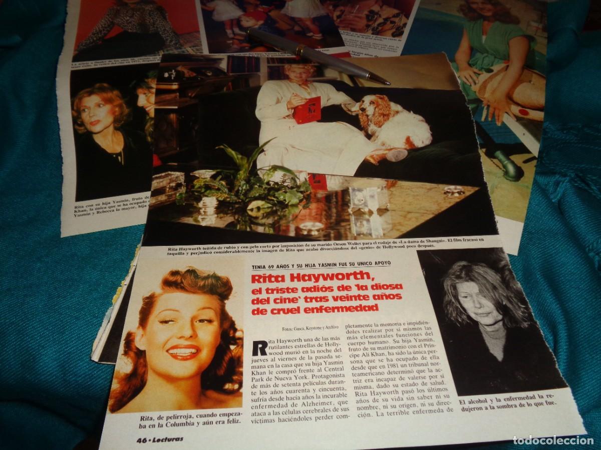 Coleccionismo de revistas: RECORTE : RITA HAYWORTH., TRISTE ADIOS A LA DIOSA DEL CINE. LECTURAS, MAYO 1987