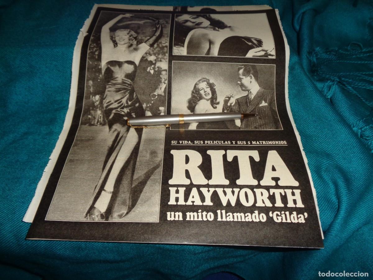 Coleccionismo de revistas: RECORTE : RITA HAYWORTH : SU VIDA, SUS PELICULAS. LECTURAS, MAYO 1987