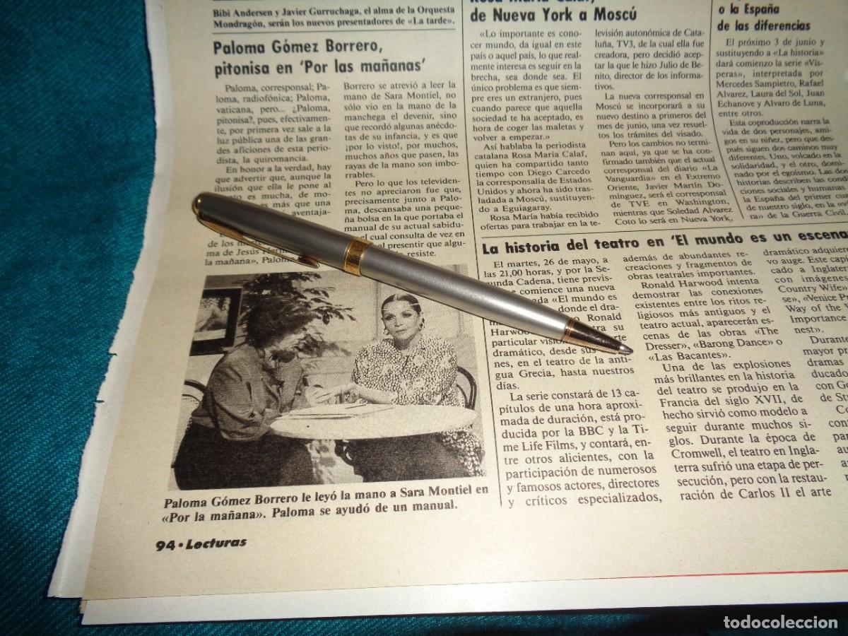 Coleccionismo de revistas: RECORTE : SARA MONTIEL, CON PALOMA GOMEZ BORRERO. LECTURAS, MAYO 1987
