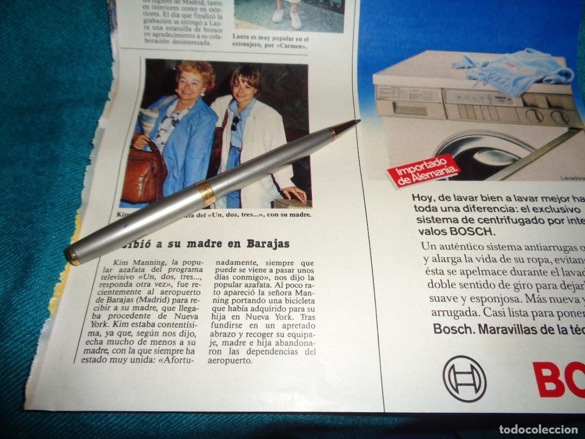 Coleccionismo de revistas: RECORTE : KIM, DEL UN, DOS, TRES....RECIBE A SU MADRE EN EL AEROPUERTO. LECTURAS, MAYO 1987
