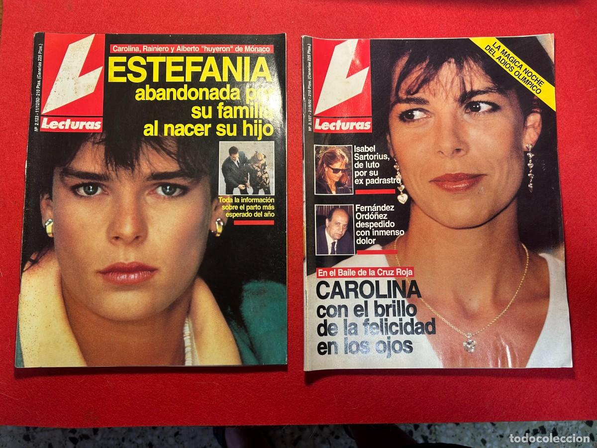 Coleccionismo de revistas: Lecturas revista n&ordm; 2107 y 2123 Estefania y CaroIina-Michael Jackson- infanta Cristina de 1992