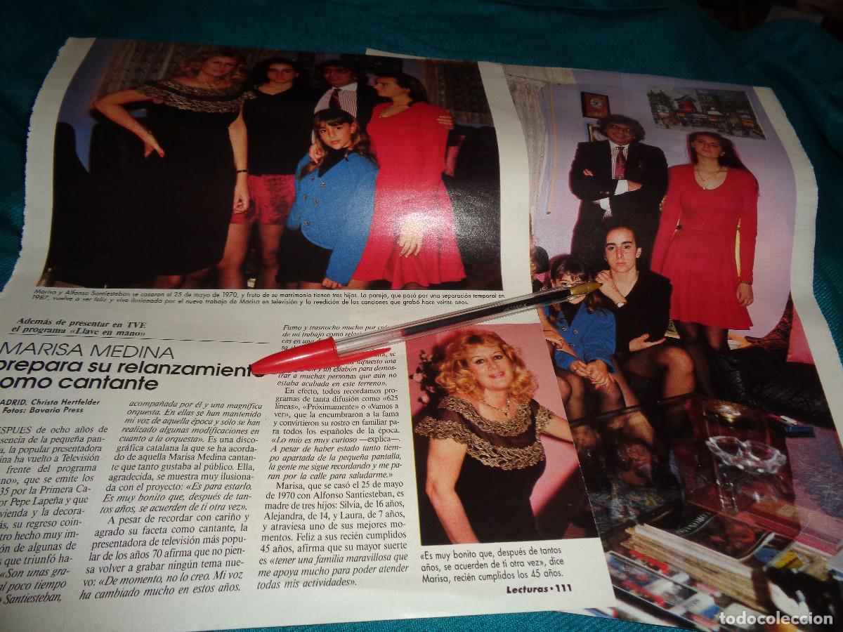 Coleccionismo de revistas: RECORTE : MARISA MEDINA, LANZAMIENTO COMO CANTANTE. LECTURAS, ABRIL 1991