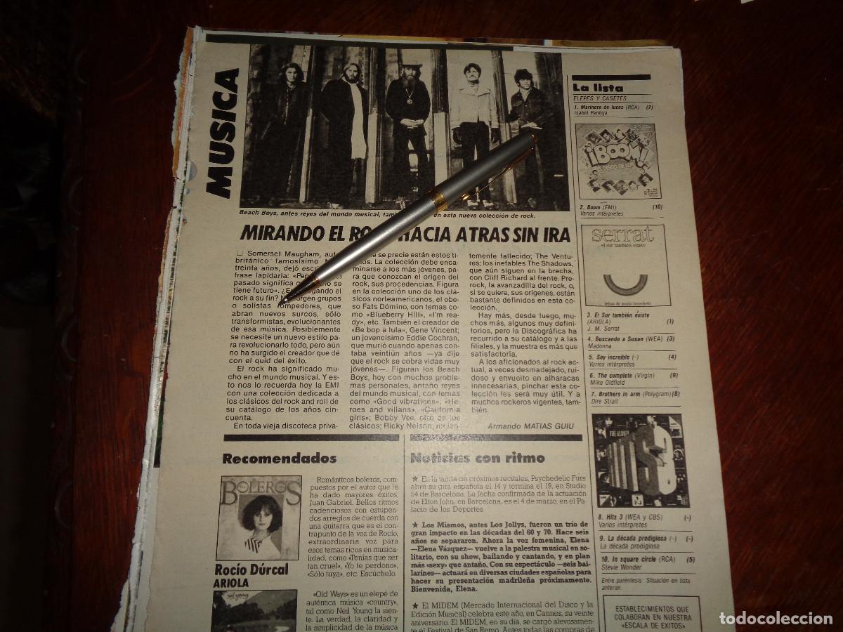 Coleccionismo de revistas: RECORTE : BEACH BOYS, MIRANDO ATRAS. LECTURAS, FBR 1986